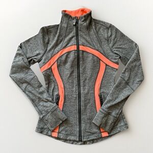 Lululemon Define Jacket Women's Size 4 Grey‎ & Pink Full Zip Coral Heather Gray